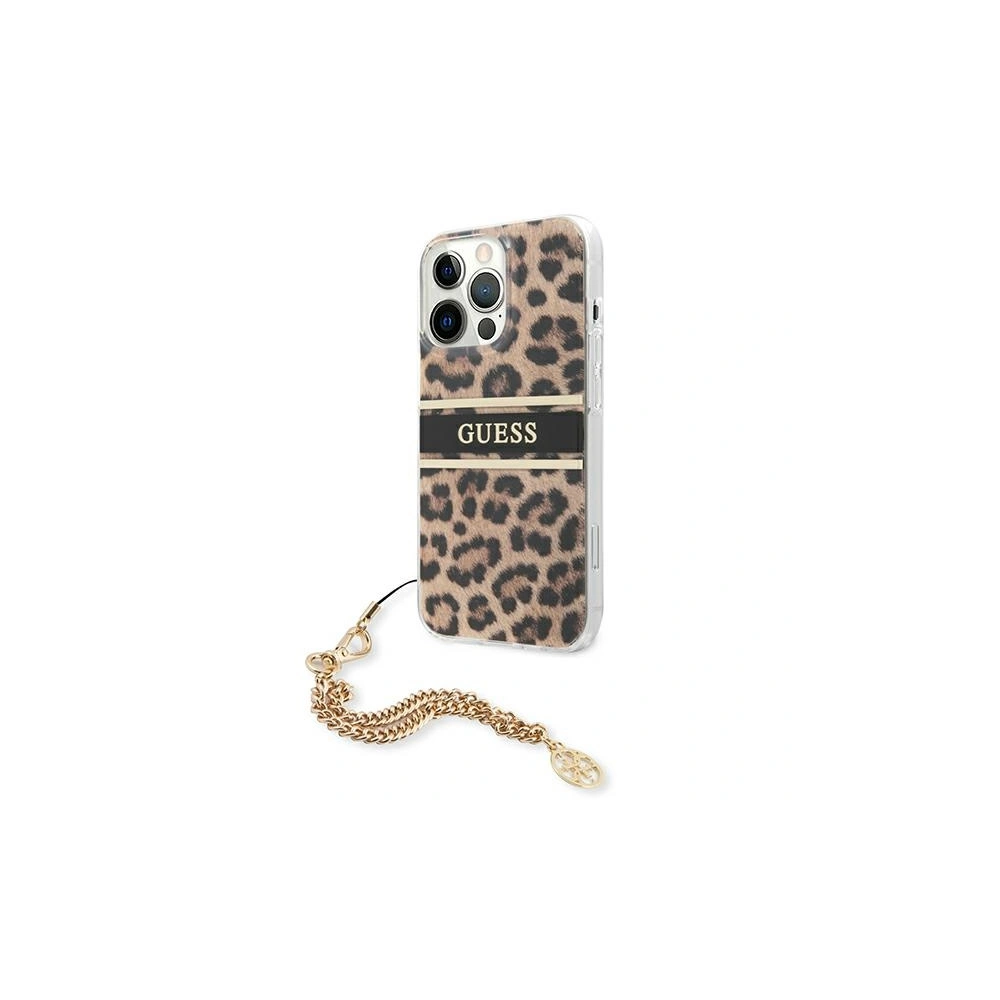 Hurtownia GSM - Etui Guess GUHCP13LKBSLEO Apple iPhone 13 Pro Leopard hardcase Gold Chain - GUE1356 - {ean13} - Hurt