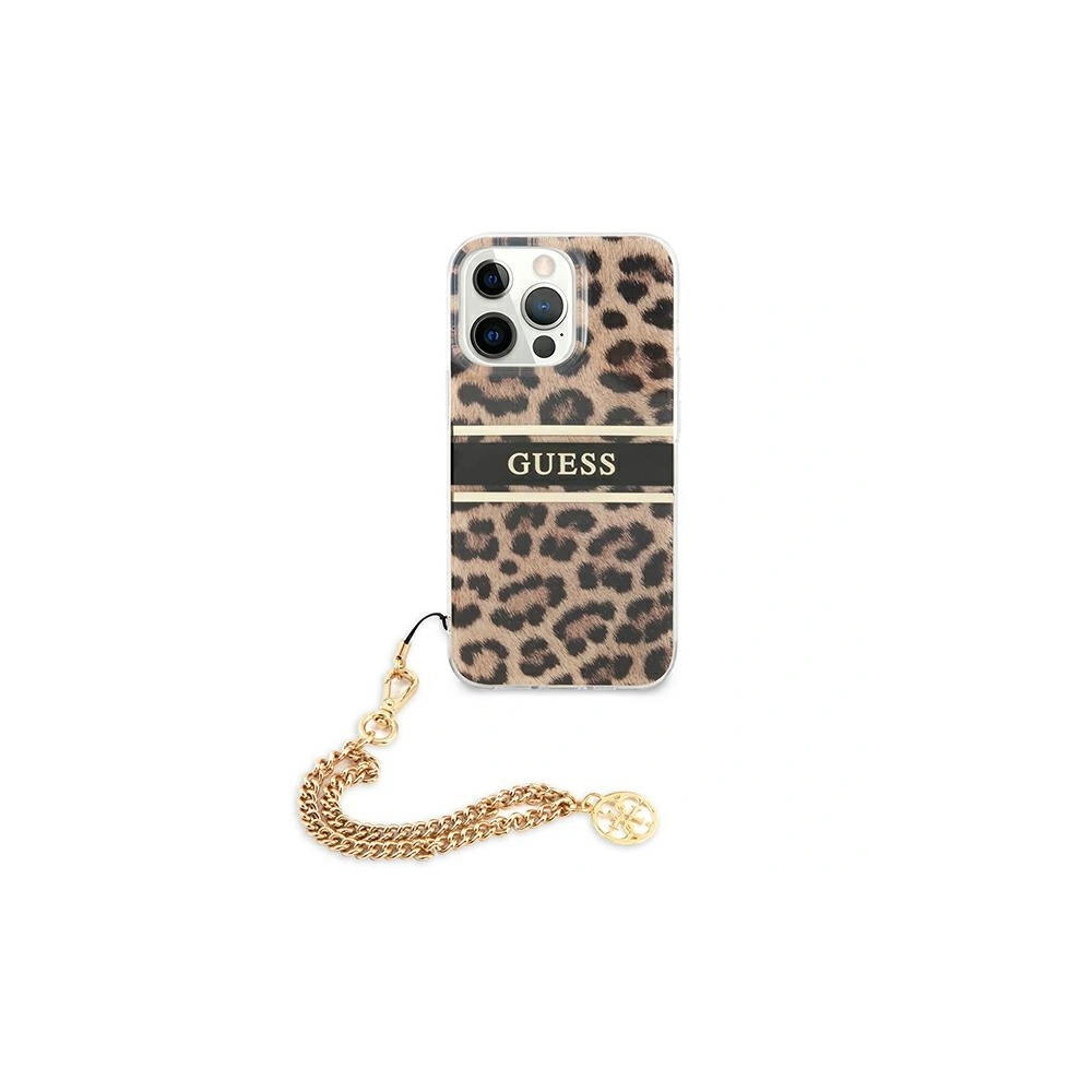 Hurtownia GSM - Etui Guess GUHCP13LKBSLEO Apple iPhone 13 Pro Leopard hardcase Gold Chain - GUE1356 - {ean13} - Hurt
