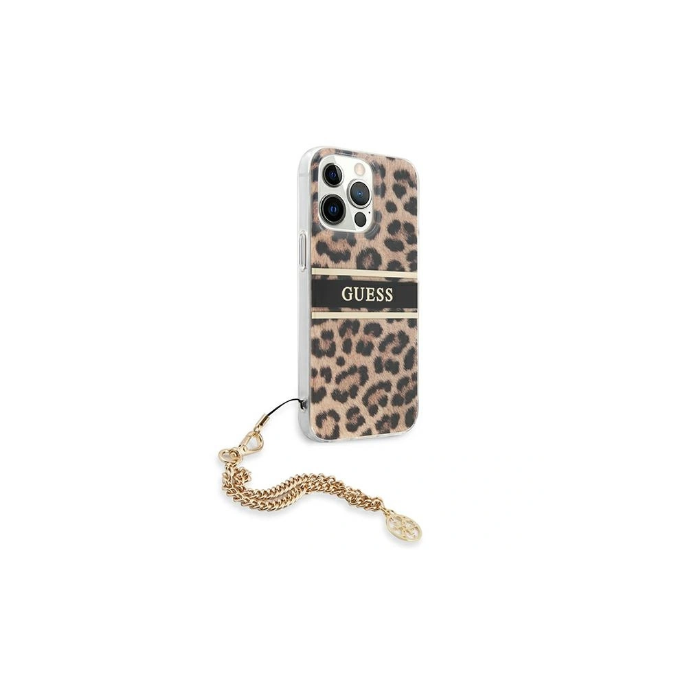 Hurtownia GSM - Etui Guess GUHCP13LKBSLEO Apple iPhone 13 Pro Leopard hardcase Gold Chain - GUE1356 - {ean13} - Hurt