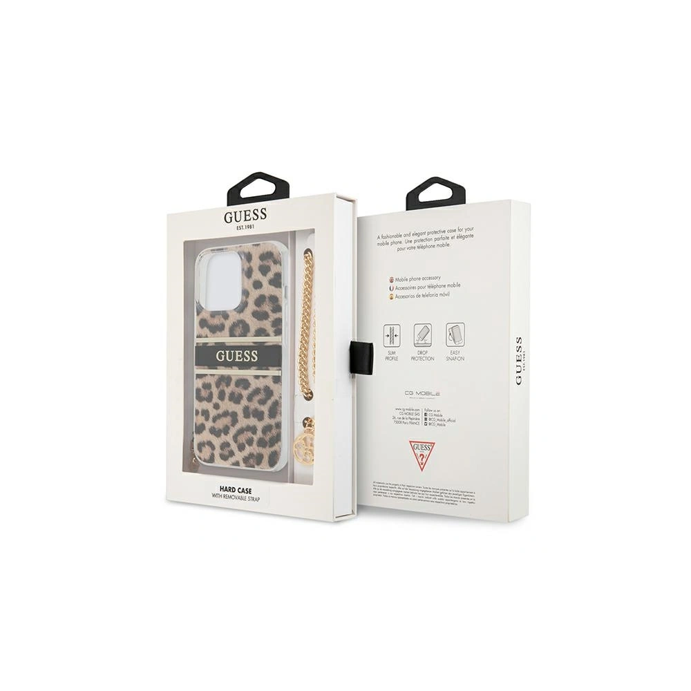 Hurtownia GSM - Etui Guess GUHCP13LKBSLEO Apple iPhone 13 Pro Leopard hardcase Gold Chain - GUE1356 - {ean13} - Hurt
