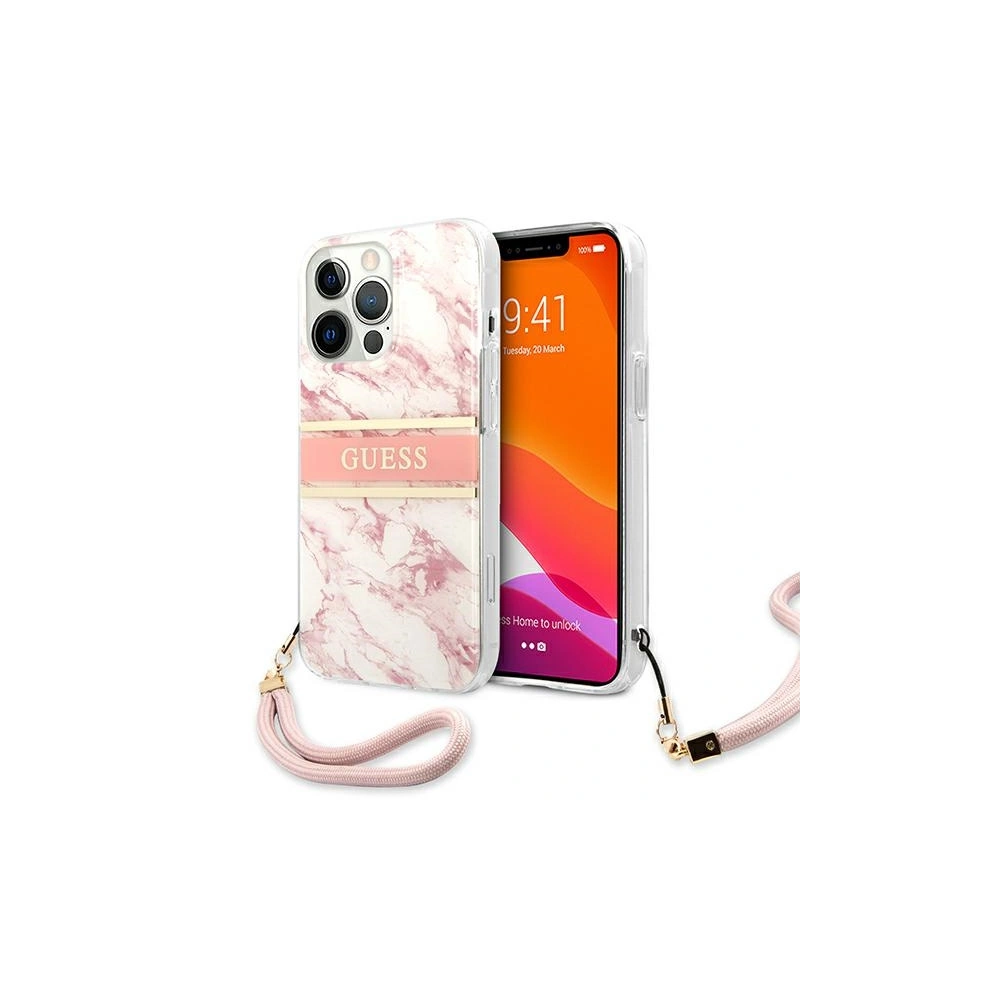 Hurtownia GSM - Etui Guess GUHCP13LKMABPI Apple iPhone 13 Pro różowy/pink hardcase Marble Strap Collection - GUE1357PNK - {ean13} - Hurt