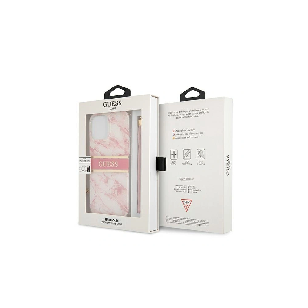 Hurtownia GSM - Etui Guess GUHCP13LKMABPI Apple iPhone 13 Pro różowy/pink hardcase Marble Strap Collection - GUE1357PNK - {ean13} - Hurt
