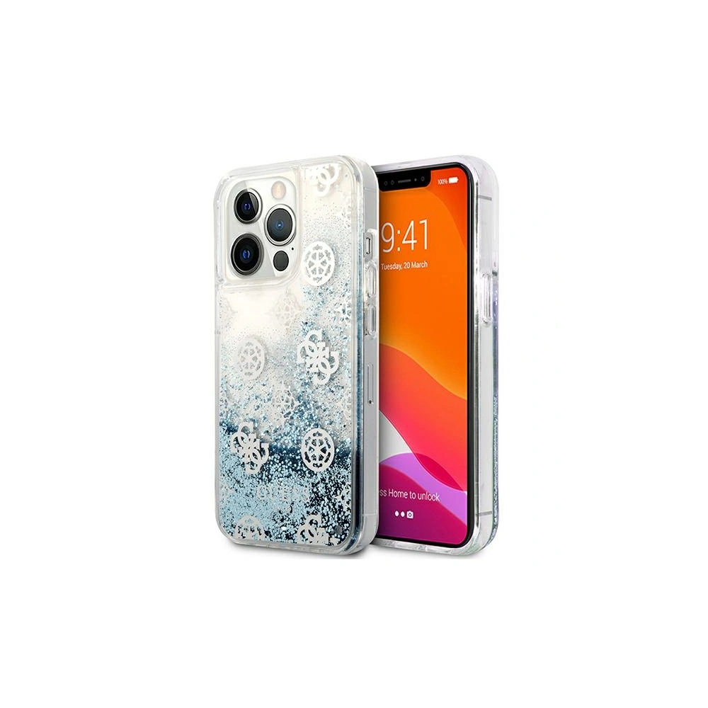 Hurtownia GSM - Etui Guess GUHCP13LLGPEBL Apple iPhone 13 Pro niebieski/blue hardcase Peony Liquid Glitter - GUE1358BLU - {ean13} - Hurt