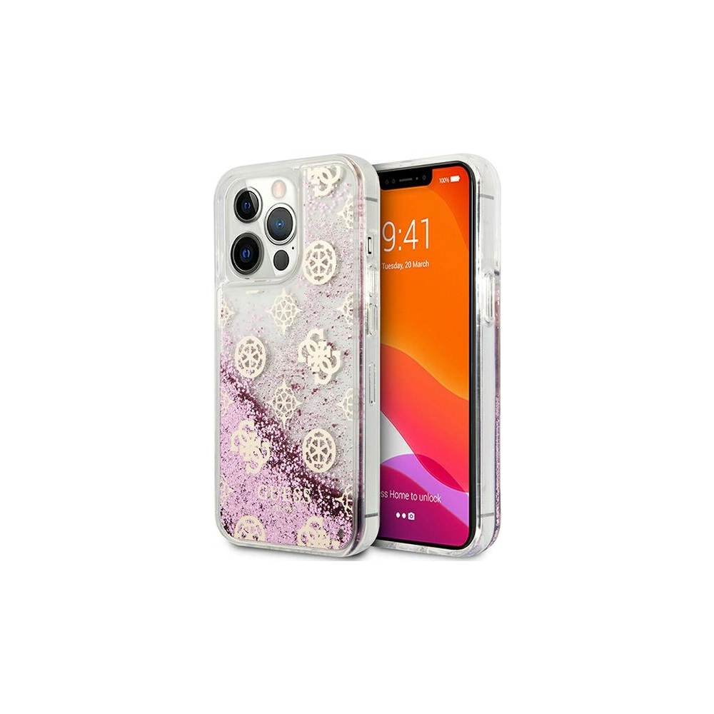 Hurtownia GSM - Etui Guess GUHCP13LLGPEPI Apple iPhone 13 Pro różowy/pink hardcase Peony Liquid Glitter - GUE1360PNK - {ean13} - Hurt