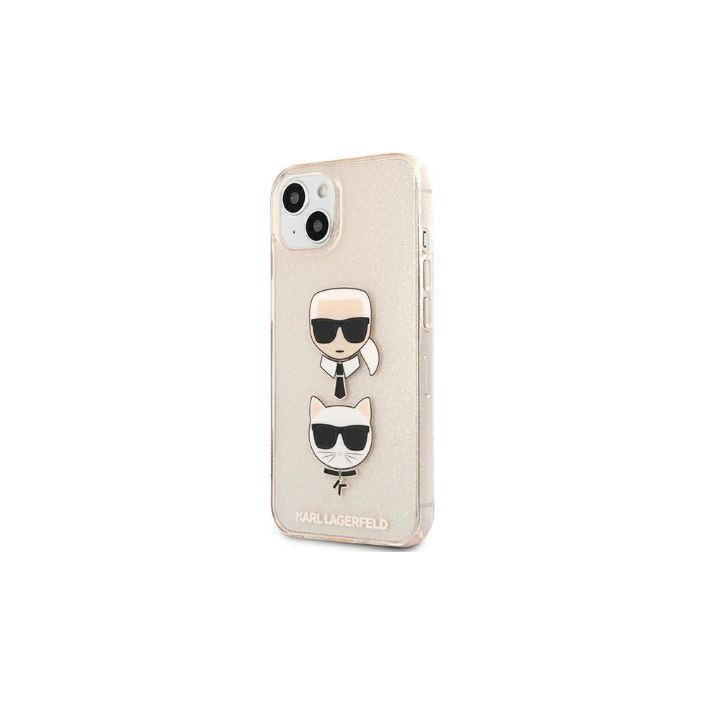 Hurtownia GSM - Case Karl Lagerfeld KLHCP13MKCTUGLGO Apple iPhone 13 gold/hartschale Glitter Karl`s & Choupette - KLD715GLD - {ean13} - Hurt