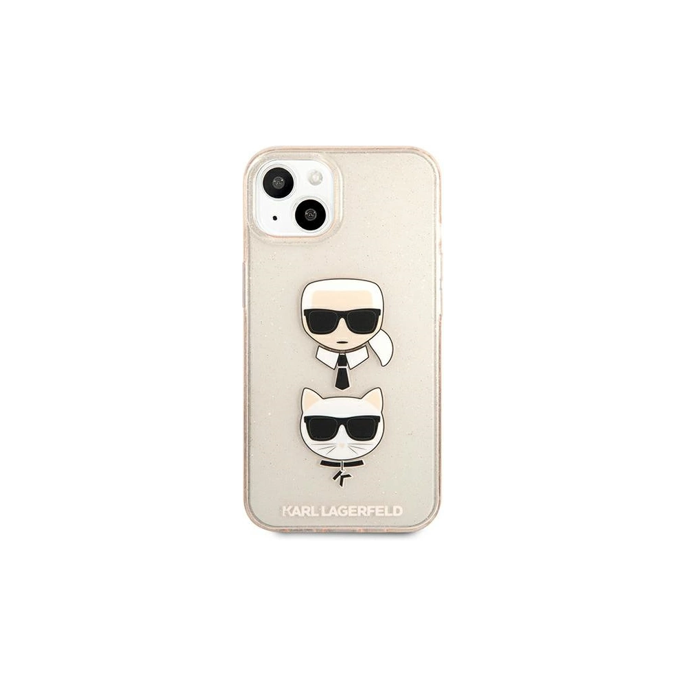 Wholesale Karl Lagerfeld KLHCP13MKCTUGLGO Apple iPhone 13 gold hardcase Glitter Karl`s & Choupette - KLD715GLD - {ean13} - Hurt