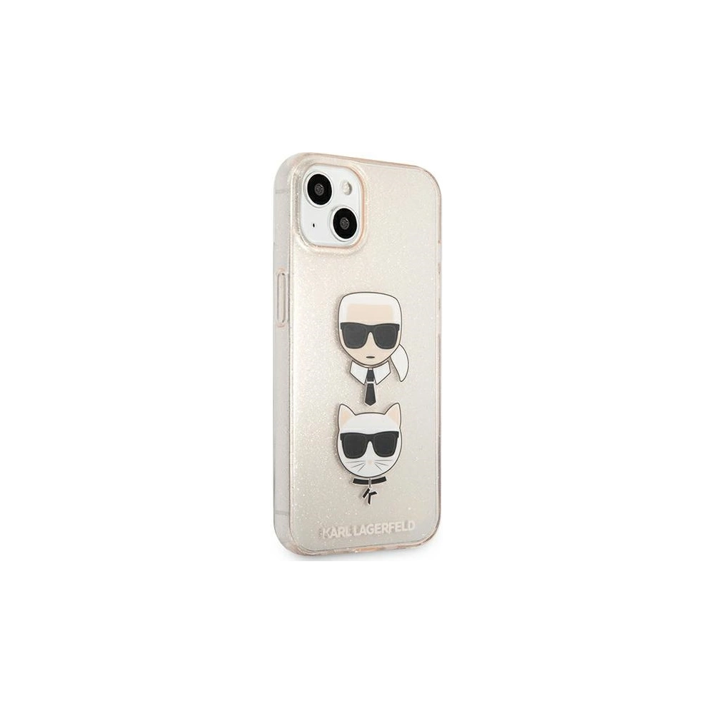 Wholesale Karl Lagerfeld KLHCP13MKCTUGLGO Apple iPhone 13 gold hardcase Glitter Karl`s & Choupette - KLD715GLD - {ean13} - Hurt