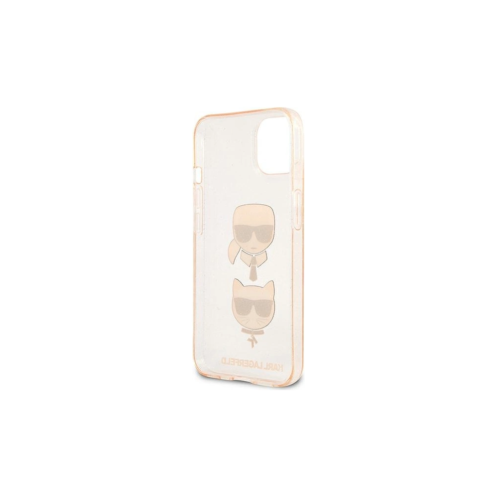 Wholesale Karl Lagerfeld KLHCP13MKCTUGLGO Apple iPhone 13 gold hardcase Glitter Karl`s & Choupette - KLD715GLD - {ean13} - Hurt