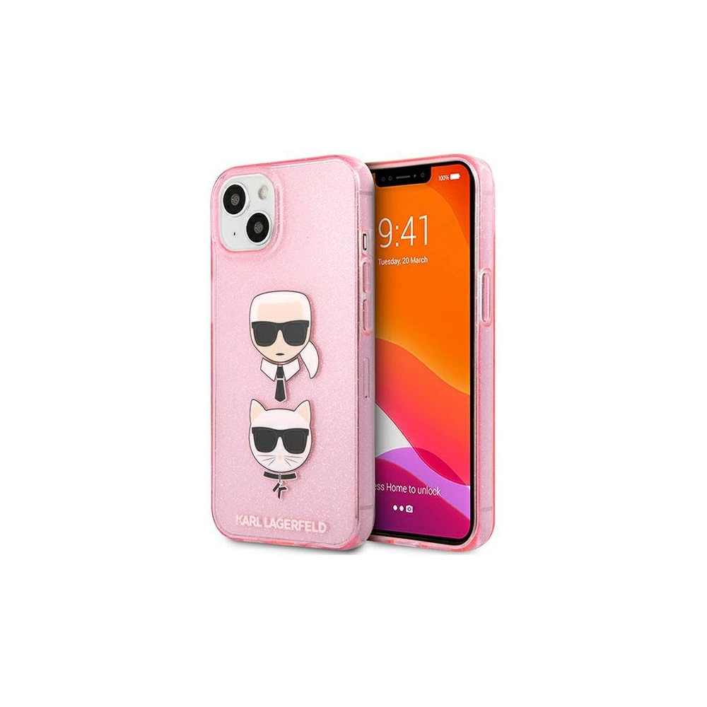 Hurtownia GSM - Case Karl Lagerfeld KLHCP13MKCTUGLP Apple iPhone 13 rosa/pink Hardcase Glitter Karl`s & Choupette - KLD716PNK - {ean13} - Hurt