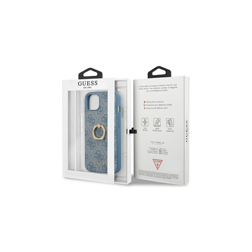 Hurtownia GSM - Case Guess GUHCP13M4GMRBL Apple iPhone 13 blau/blue Hardcase 4G mit Ringständer - GUE1363BLU - {ean13} - Hurt