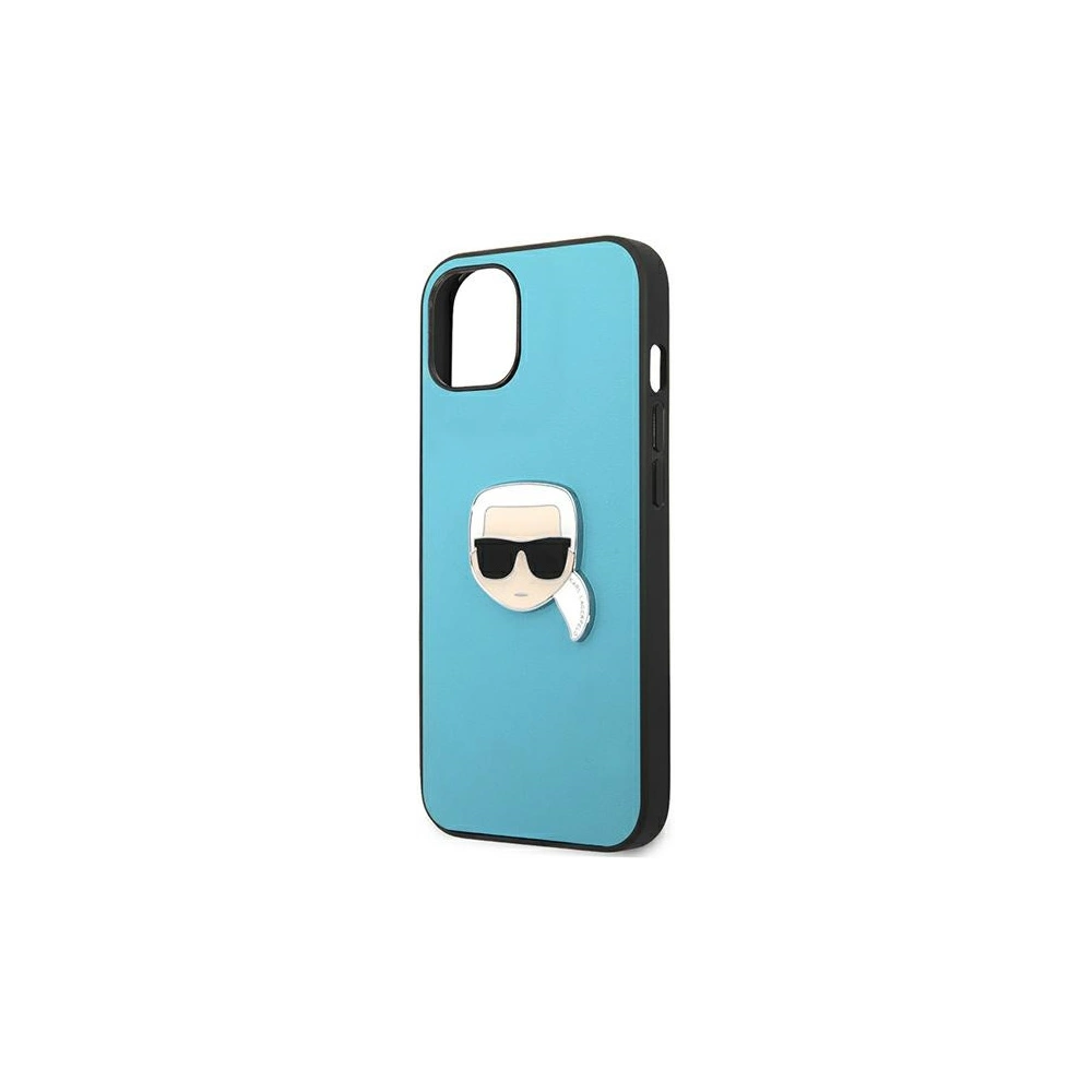 Wholesale Karl Lagerfeld KLHCP13MPKMB Apple iPhone 13 blue hardcase Leather Ikonik Karl`s Head Metal - KLD721BLU - {ean13} - Hurt
