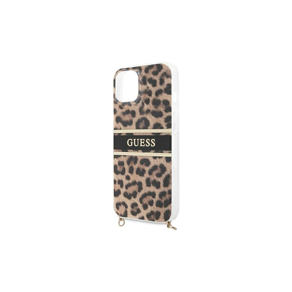 Hurtownia GSM - Case Guess GUHCP13MKBCLE Apple iPhone 13 Leoparden-Hardcase Gold Strap - GUE1366 - {ean13} - Hurt