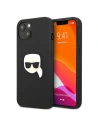 Etui Karl Lagerfeld KLHCP13MPKMK Apple iPhone 13 černý/black hardcase Leather Ikonik Karl's Head Metal