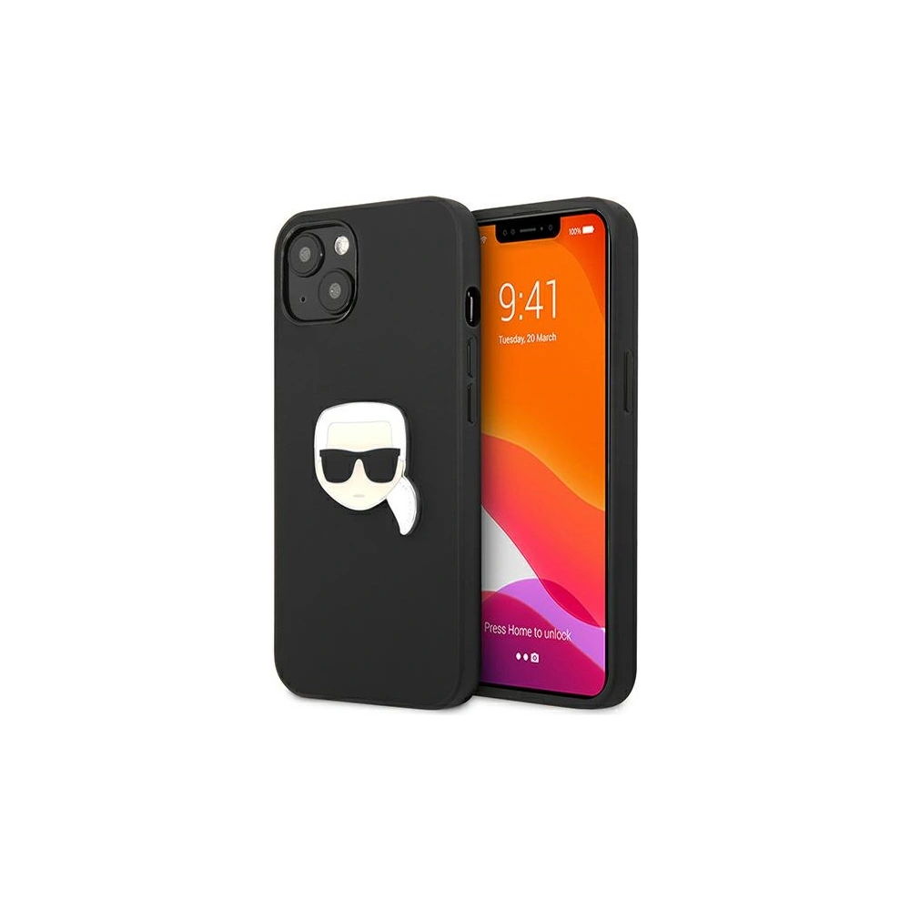 Hurtownia GSM - Case Karl Lagerfeld KLHCP13MPKMK Apple iPhone 13 schwarz/black hardcase Leder Ikonik Karls Kopf Metall - KLD722BLK - {ean13} - Hurt