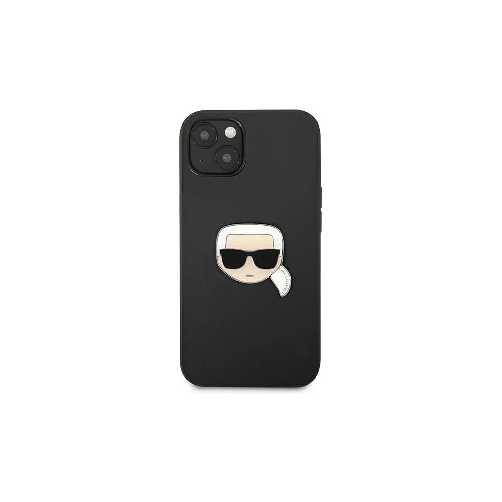 Hurtownia GSM - Etui Karl Lagerfeld KLHCP13MPKMK Apple iPhone 13 černý/black hardcase Leather Ikonik Karl's Head Metal - KLD722BLK - {ean13} - Hurt