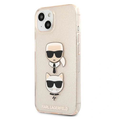 Etui Karl Lagerfeld KLHCP13SKCTUGLGO Apple iPhone 13 mini złoty/gold hardcase Glitter Karl`s & Choupette