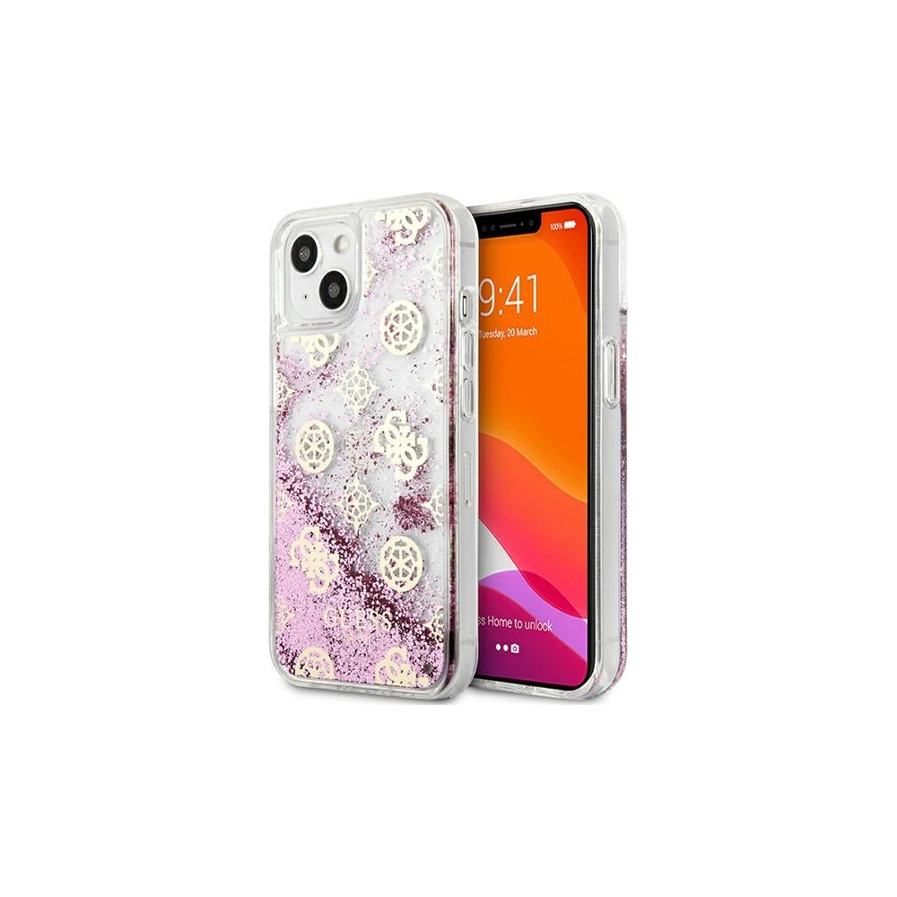 Wholesale Guess GUHCP13MLGPEPI Apple iPhone 13 pink hardcase Peony Liquid Glitter - GUE1371PNK - {ean13} - Hurt