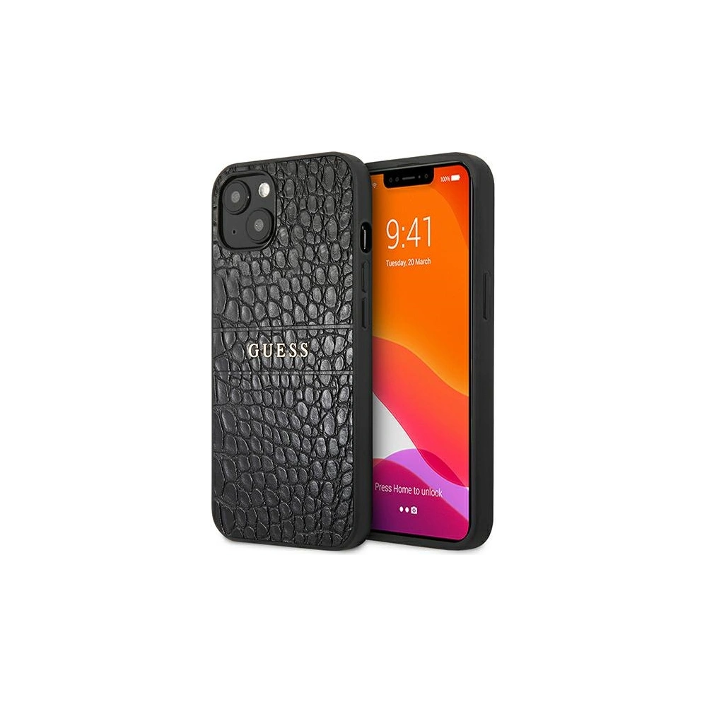 Hurtownia GSM - Etui Guess GUHCP13MPCRBBK Apple iPhone 13 czarny/black Croco Strap Collection - GUE1372BLK - {ean13} - Hurt