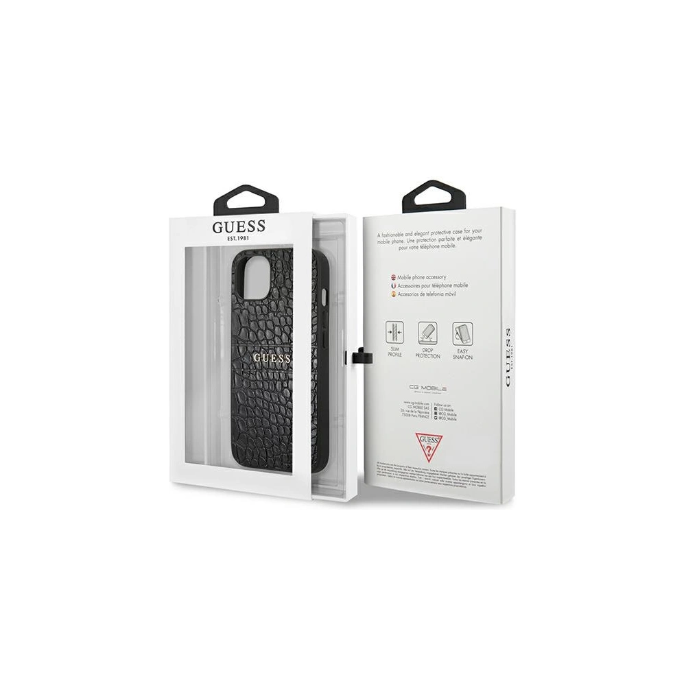 Hurtownia GSM - Etui Guess GUHCP13MPCRBBK Apple iPhone 13 czarny/black Croco Strap Collection - GUE1372BLK - {ean13} - Hurt
