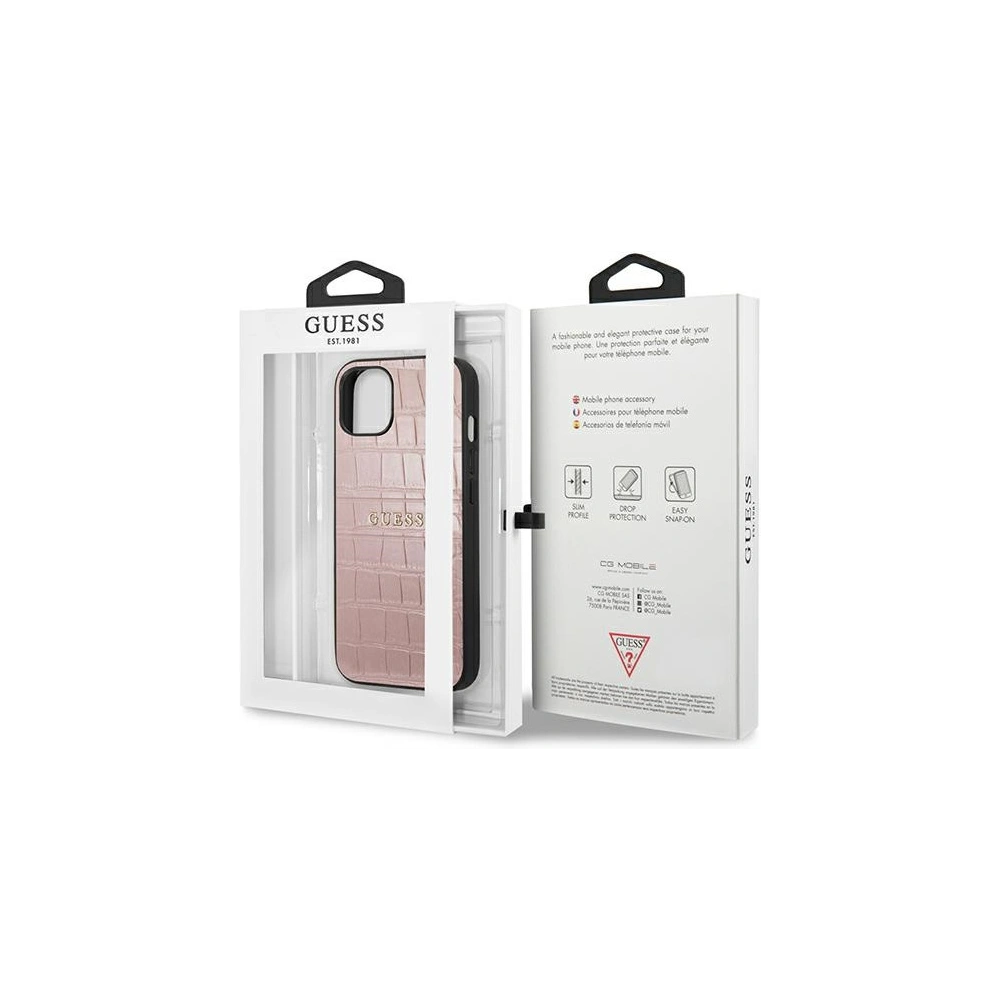 Hurtownia GSM - Etui Guess GUHCP13MPCRBPI Apple iPhone 13 różowy/pink Croco Strap Collection - GUE1373PNK - {ean13} - Hurt