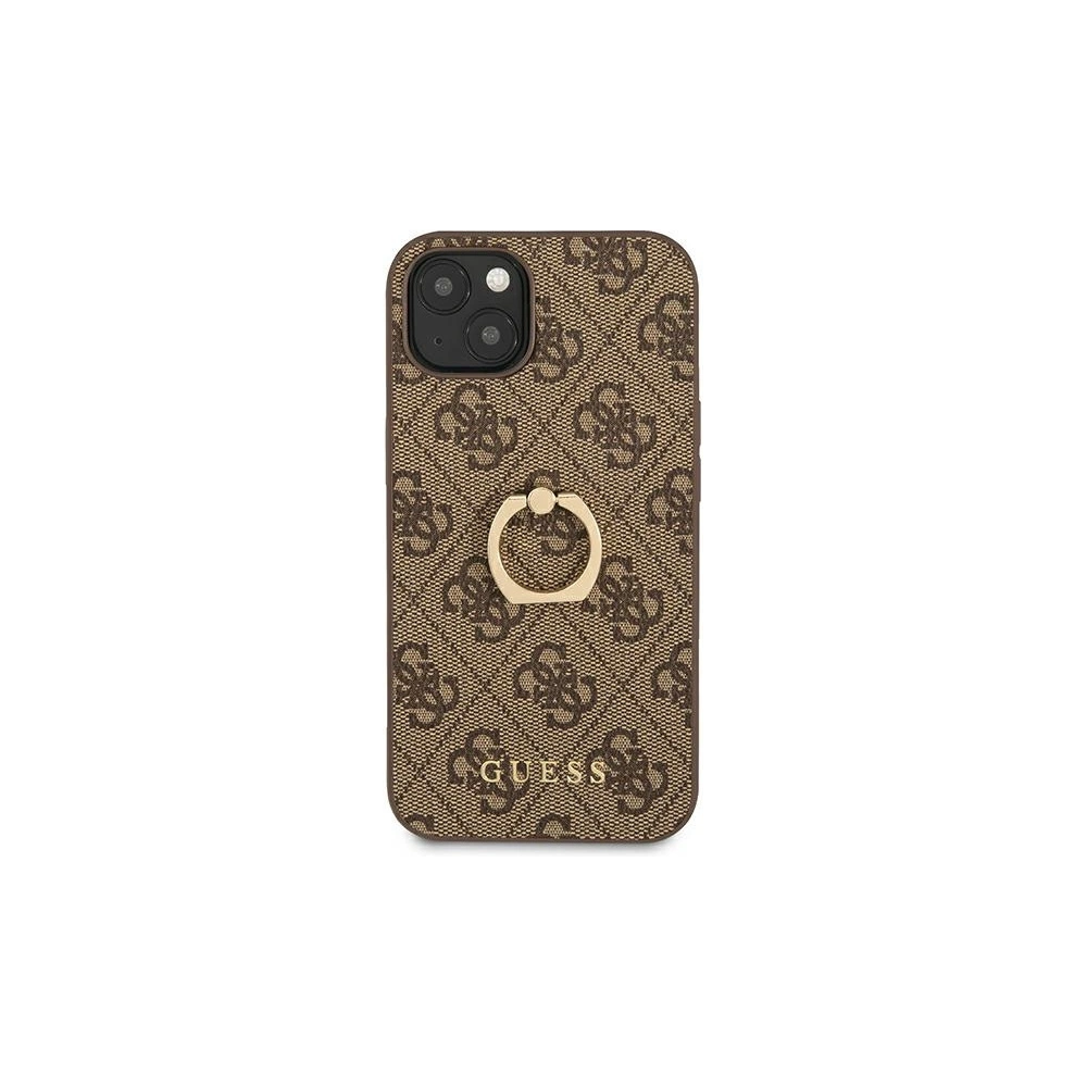 Hurtownia GSM - Etui Guess GUHCP13S4GMRBR Apple iPhone 13 mini brązowy/brown hardcase 4G with ring stand - GUE1375BR - {ean13} - Hurt