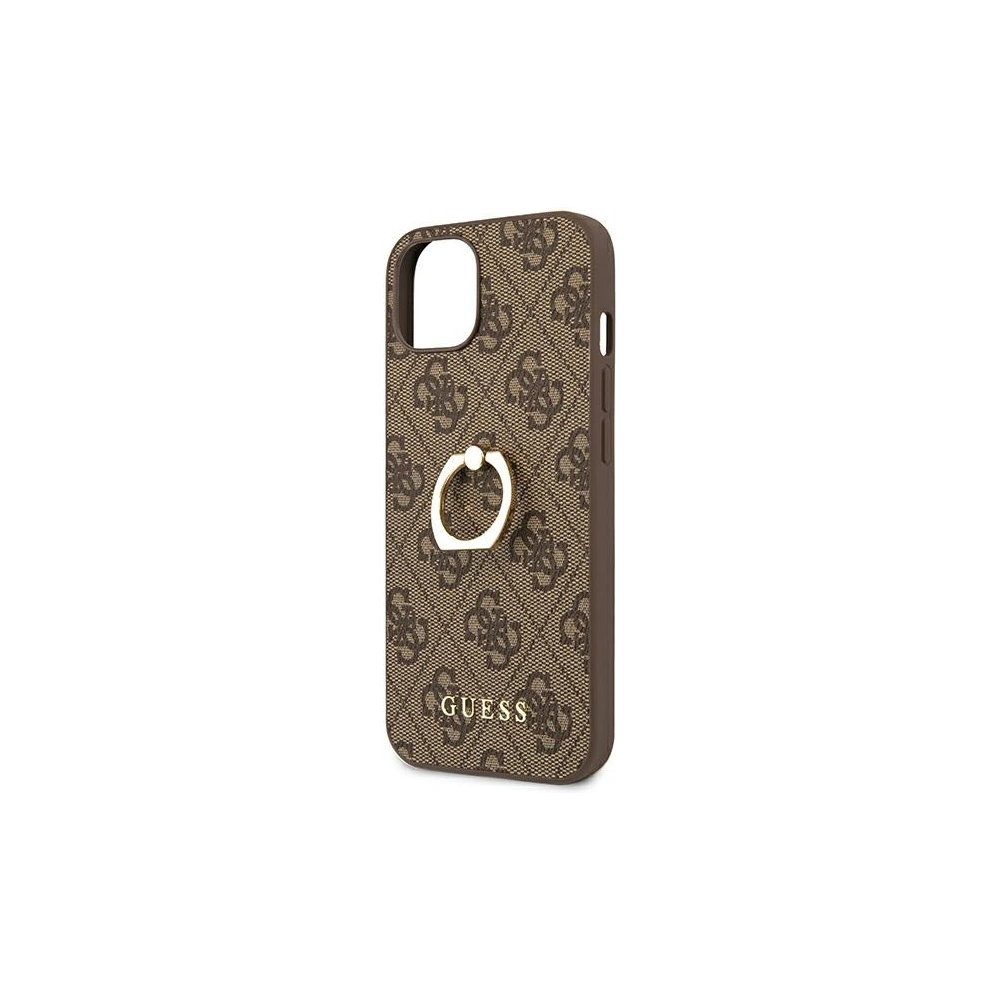 Hurtownia GSM - Etui Guess GUHCP13S4GMRBR Apple iPhone 13 mini hnědý/brown hardcase 4G s kroužkovým stojanem - GUE1375BR - {ean13} - Hurt