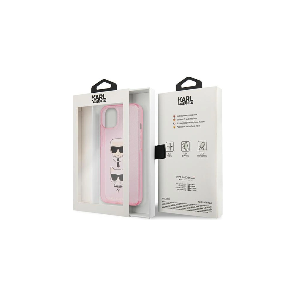 Hurtownia GSM - Etui Karl Lagerfeld KLHCP13SKCTUGLP Apple iPhone 13 mini różowy/pink hardcase Glitter Karl`s & Choupette - KLD727PNK - {ean13} - Hurt