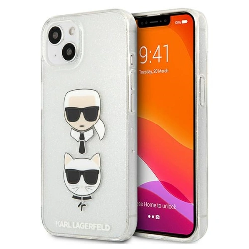 Etui Karl Lagerfeld KLHCP13SKCTUGLS Apple iPhone 13 mini srebrny/silver hardcase Glitter Karl`s & Choupette