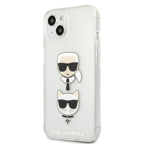 Etui Karl Lagerfeld KLHCP13SKCTUGLS Apple iPhone 13 mini srebrny/silver hardcase Glitter Karl`s & Choupette