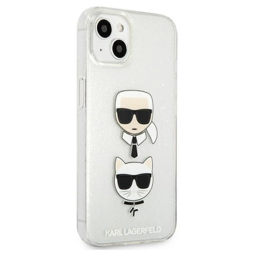 Etui Karl Lagerfeld KLHCP13SKCTUGLS Apple iPhone 13 mini srebrny/silver hardcase Glitter Karl`s & Choupette