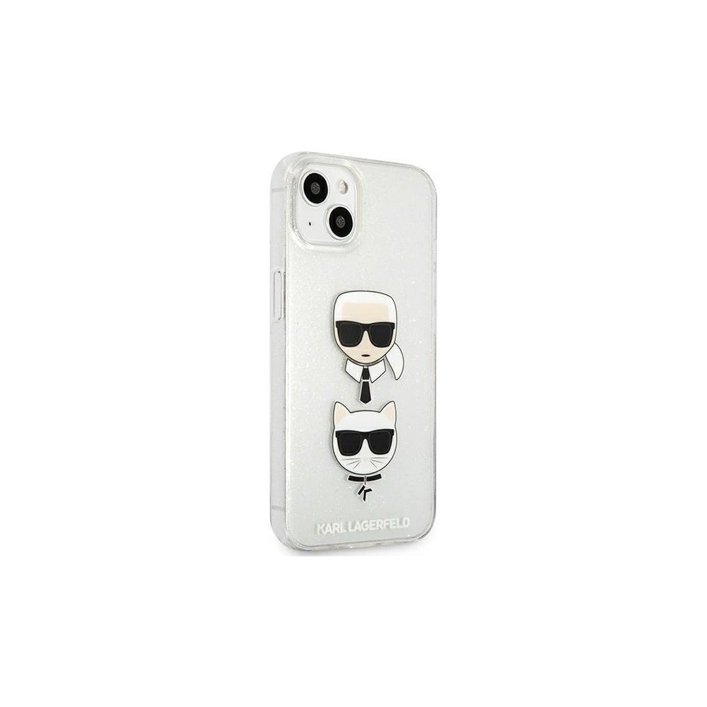 Hurtownia GSM - Etui Karl Lagerfeld KLHCP13SKCTUGLS Apple iPhone 13 mini srebrny/silver hardcase Glitter Karl`s & Choupette - KLD728SLV - {ean13} - Hurt