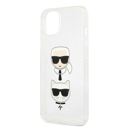 Etui Karl Lagerfeld KLHCP13SKCTUGLS Apple iPhone 13 mini srebrny/silver hardcase Glitter Karl`s & Choupette