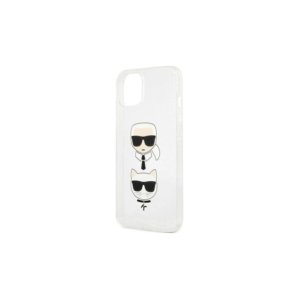 Wholesale Karl Lagerfeld KLHCP13SKCTUGLS Apple iPhone 13 mini silver hardcase Glitter Karl`s & Choupette - KLD728SLV - {ean13} - Hurt