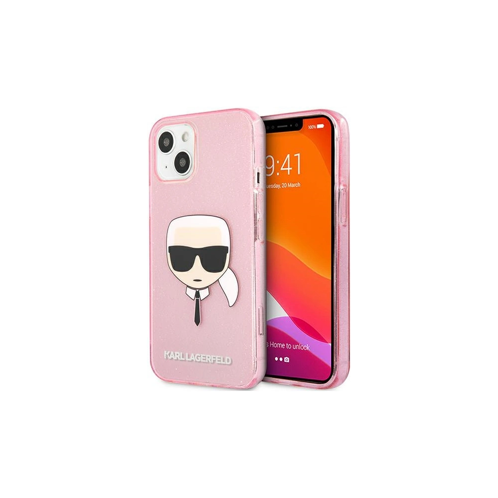 Hurtownia GSM - Etui Karl Lagerfeld KLHCP13SKHTUGLP Apple iPhone 13 mini růžový/pink hardcase Glitter Karl`s Head - KLD729PNK - {ean13} - Hurt