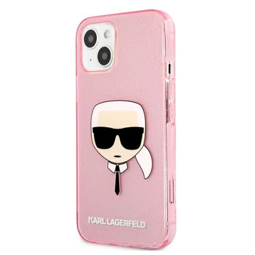 Etui Karl Lagerfeld KLHCP13SKHTUGLP Apple iPhone 13 mini różowy/pink hardcase Glitter Karl`s Head
