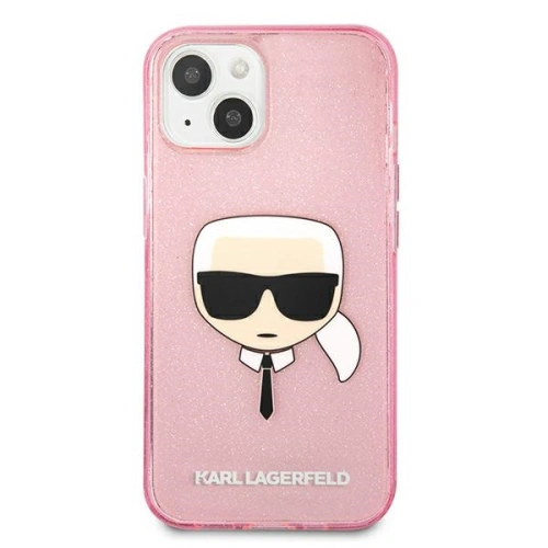 Etui Karl Lagerfeld KLHCP13SKHTUGLP Apple iPhone 13 mini różowy/pink hardcase Glitter Karl`s Head