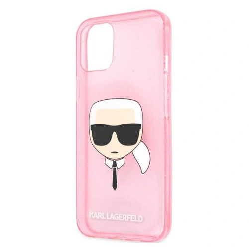 Etui Karl Lagerfeld KLHCP13SKHTUGLP Apple iPhone 13 mini różowy/pink hardcase Glitter Karl`s Head