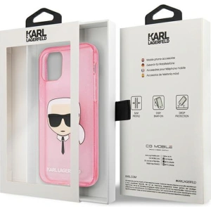 Hurtownia GSM - Case Karl Lagerfeld KLHCP13SKHTUGLP Apple iPhone 13 mini rosa/pink Hardcase Glitter Karl`s Head - KLD729PNK - {ean13} - Hurt