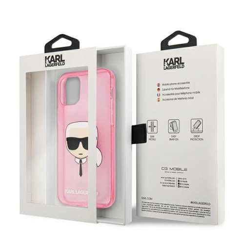 Etui Karl Lagerfeld KLHCP13SKHTUGLP Apple iPhone 13 mini różowy/pink hardcase Glitter Karl`s Head