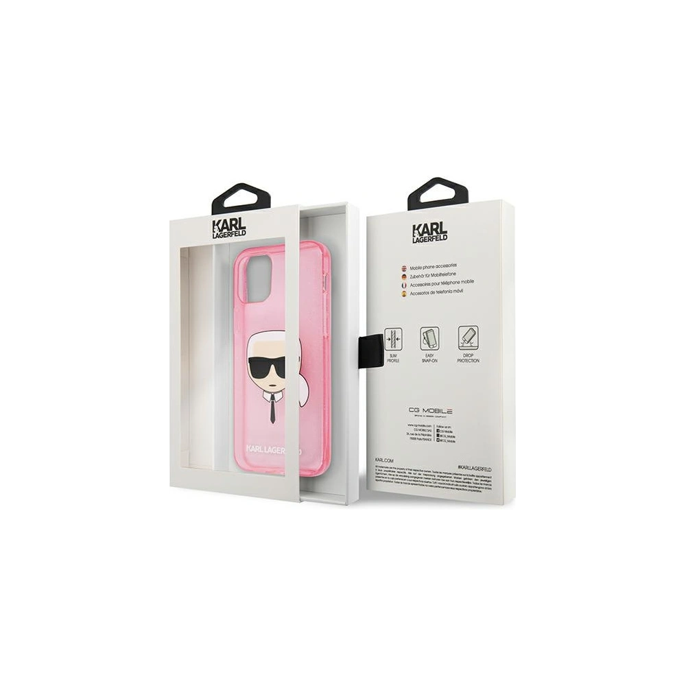 Hurtownia GSM - Etui Karl Lagerfeld KLHCP13SKHTUGLP Apple iPhone 13 mini różowy/pink hardcase Glitter Karl`s Head - KLD729PNK - {ean13} - Hurt