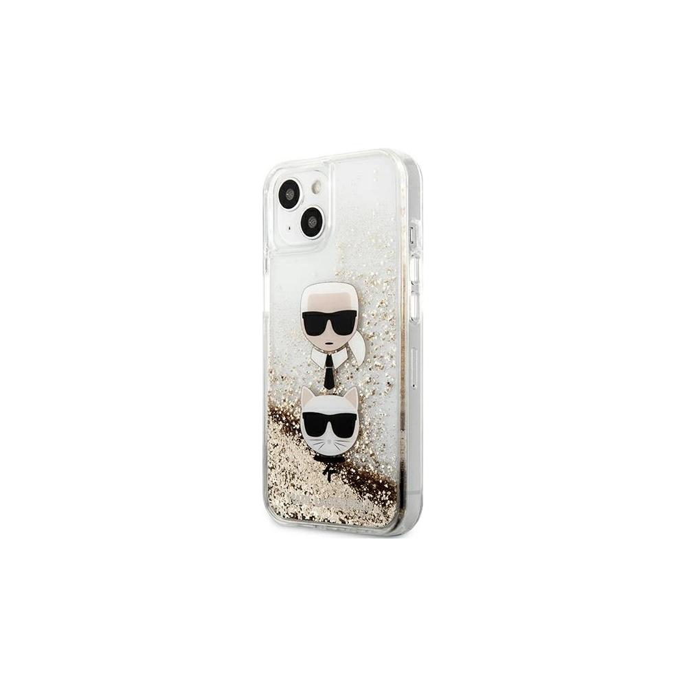 Hurtownia GSM - Etui Karl Lagerfeld KLHCP13SKICGLD Apple iPhone 13 mini złoty/gold hardcase Liquid Glitter Karl&Choupette Head - KLD730GLD - {ean13} - Hurt