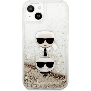 Etui Karl Lagerfeld KLHCP13SKICGLD Apple iPhone 13 mini złoty/gold hardcase Liquid Glitter Karl&Choupette Head
