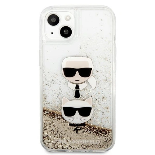 Etui Karl Lagerfeld KLHCP13SKICGLD Apple iPhone 13 mini złoty/gold hardcase Liquid Glitter Karl&Choupette Head