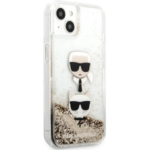 Etui Karl Lagerfeld KLHCP13SKICGLD Apple iPhone 13 mini złoty/gold hardcase Liquid Glitter Karl&Choupette Head