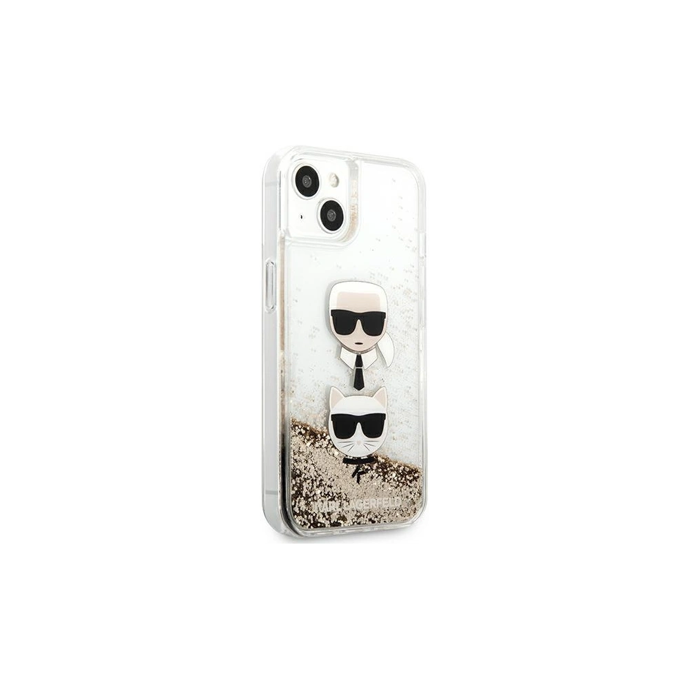 Hurtownia GSM - Etui Karl Lagerfeld KLHCP13SKICGLD Apple iPhone 13 mini złoty/gold hardcase Liquid Glitter Karl&Choupette Head - KLD730GLD - {ean13} - Hurt