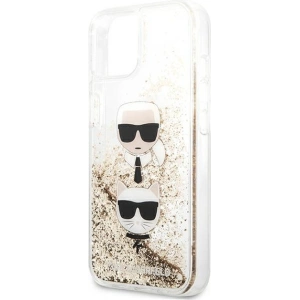 Etui Karl Lagerfeld KLHCP13SKICGLD Apple iPhone 13 mini złoty/gold hardcase Liquid Glitter Karl&Choupette Head