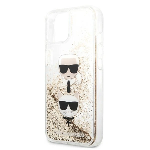Etui Karl Lagerfeld KLHCP13SKICGLD Apple iPhone 13 mini złoty/gold hardcase Liquid Glitter Karl&Choupette Head