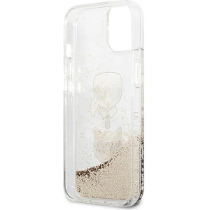 Etui Karl Lagerfeld KLHCP13SKICGLD Apple iPhone 13 mini złoty/gold hardcase Liquid Glitter Karl&Choupette Head
