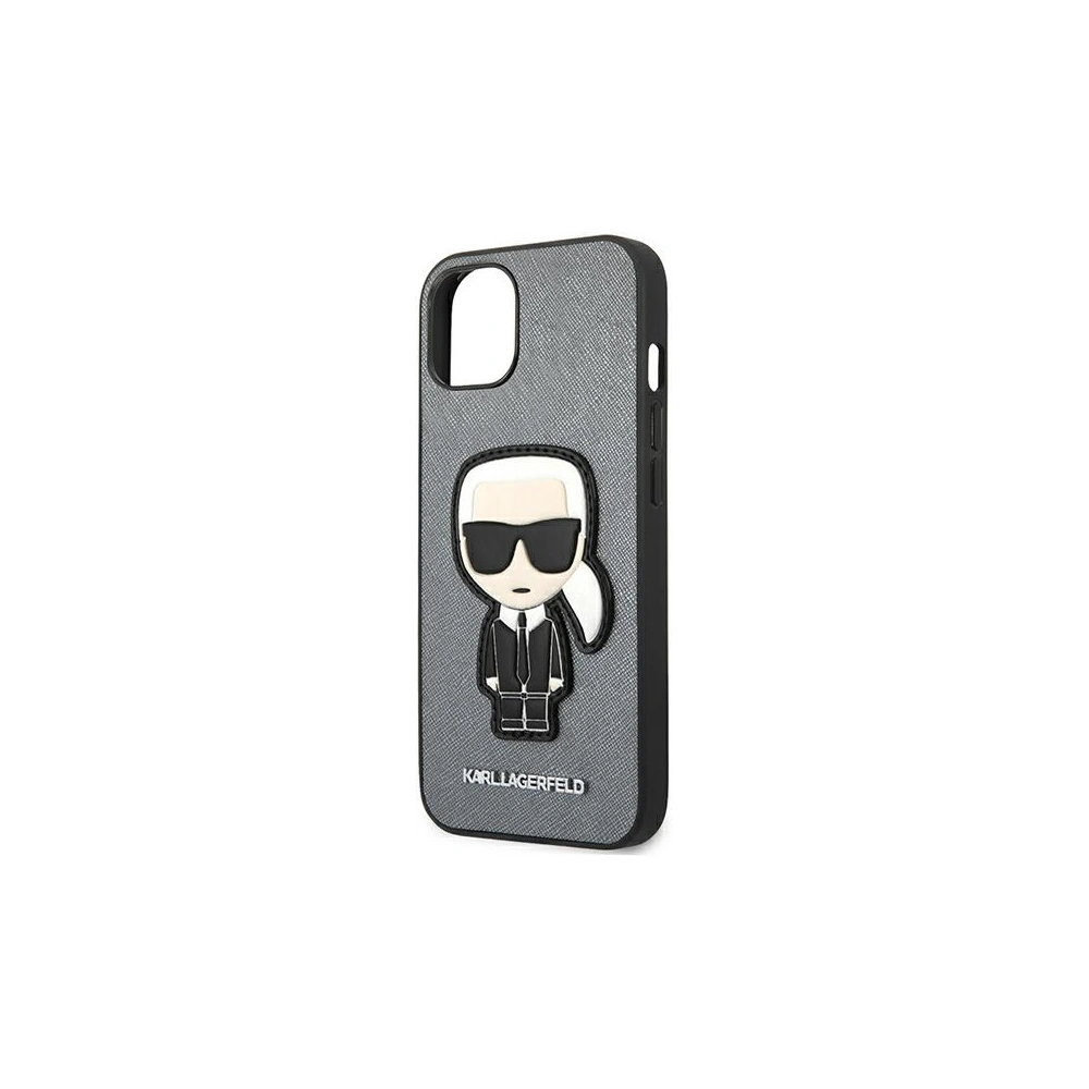 Hurtownia GSM - Etui Karl Lagerfeld KLHCP13SOKPG Apple iPhone 13 mini srebrny/silver hardcase Saffiano Ikonik Karl`s Patch - KLD731SLV - {ean13} - Hurt