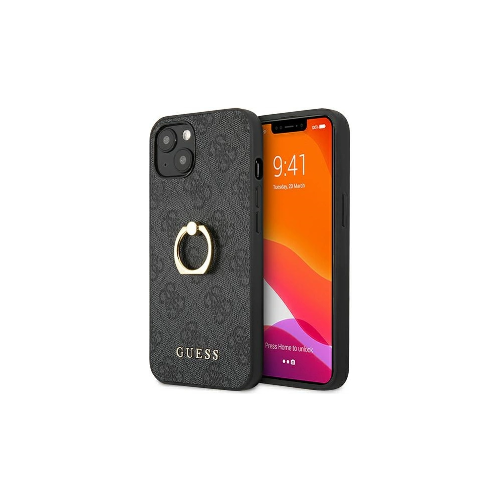 Hurtownia GSM - Etui Guess GUHCP13S4GMRGR Apple iPhone 13 mini szary/grey hardcase 4G with ring stand - GUE1376GRY - {ean13} - Hurt